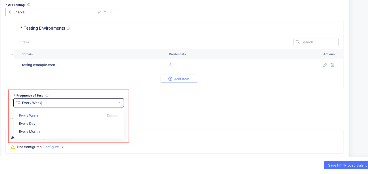 Figure: Add Testing Schedule
